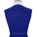 Grace Karin Women Summer Pencil Dress Robe à manches longues sans manches en nylon et coton Spandex Blue Retro Vintage CL008945-1